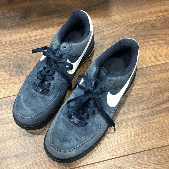 Nike Air Force 1 Low Suede Obsidian Mens Sz 9 Skate Shoes Casual READ DESCRIPT. - Picture 1 of 10